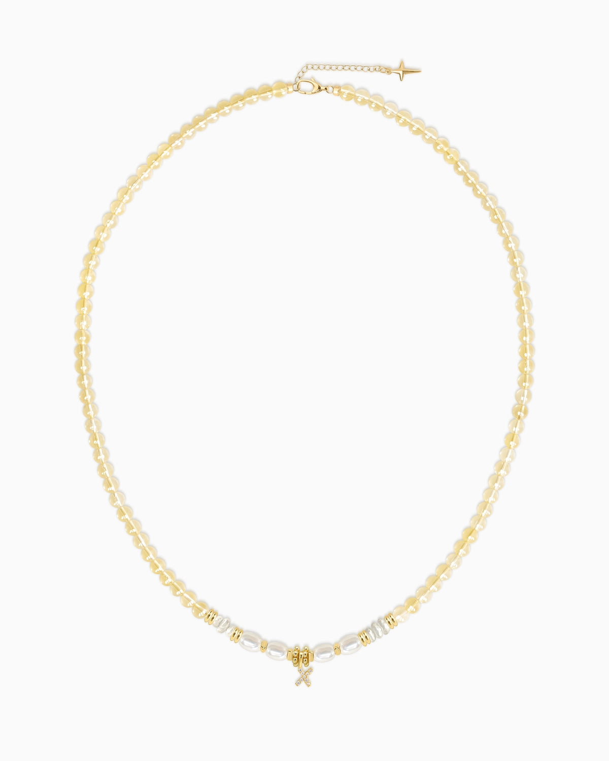 citrine beaded necklace with pendant