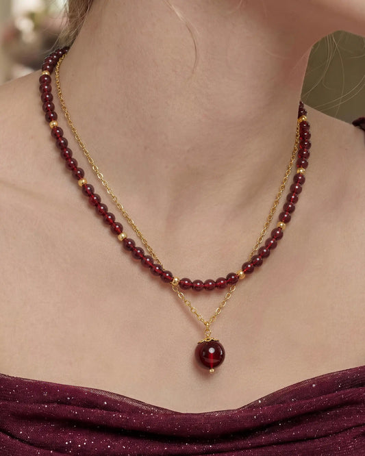 january birthstone garnet jewelry set