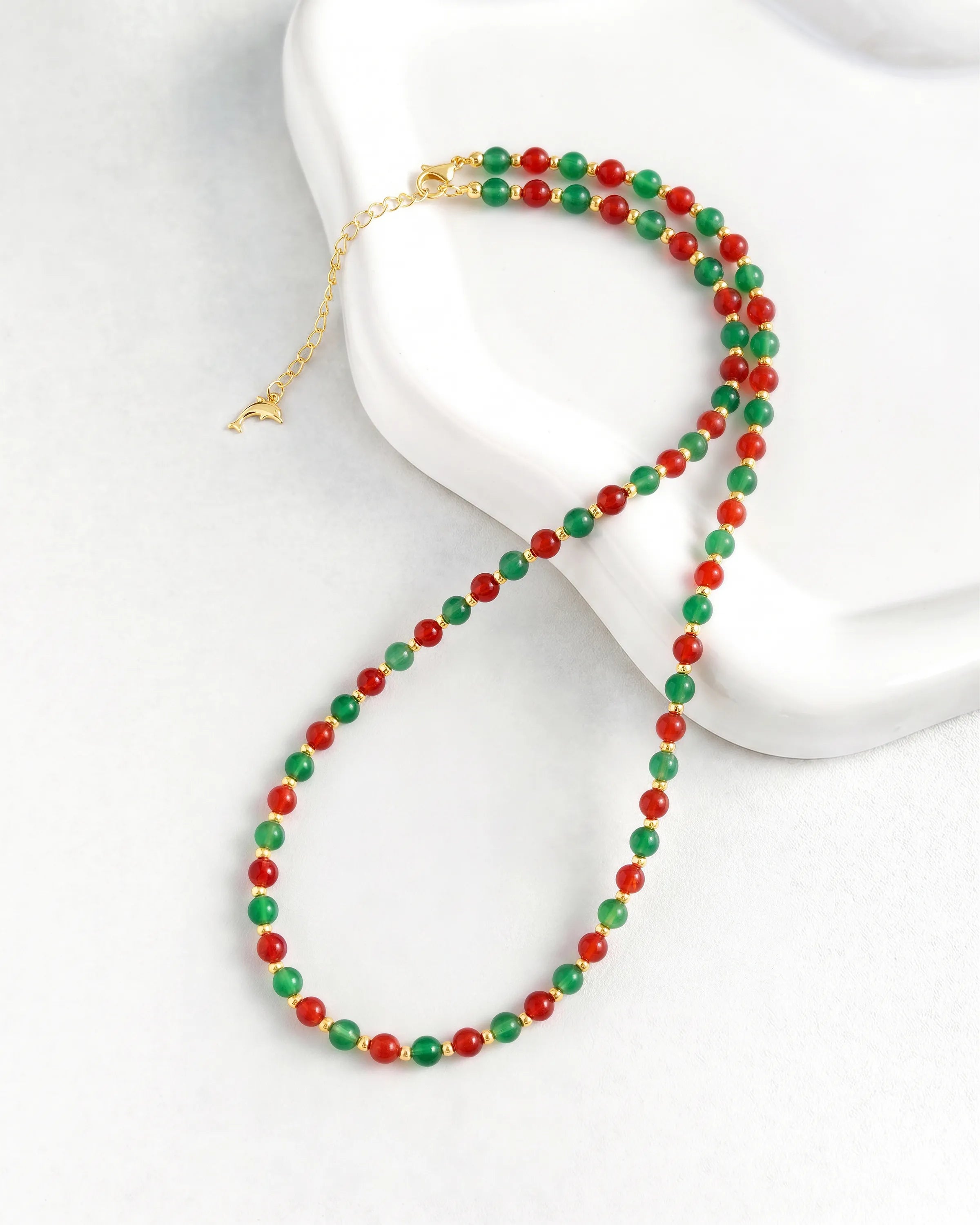 gold & red agate bracelet