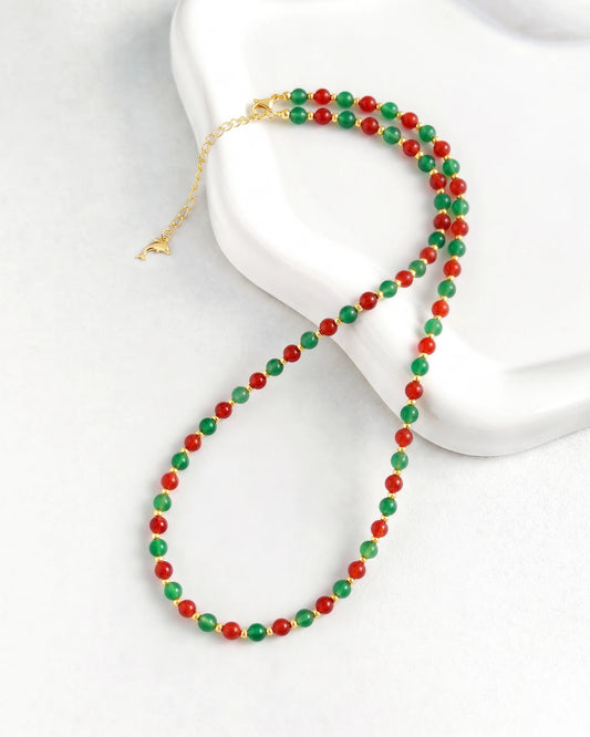 gold & red agate bracelet