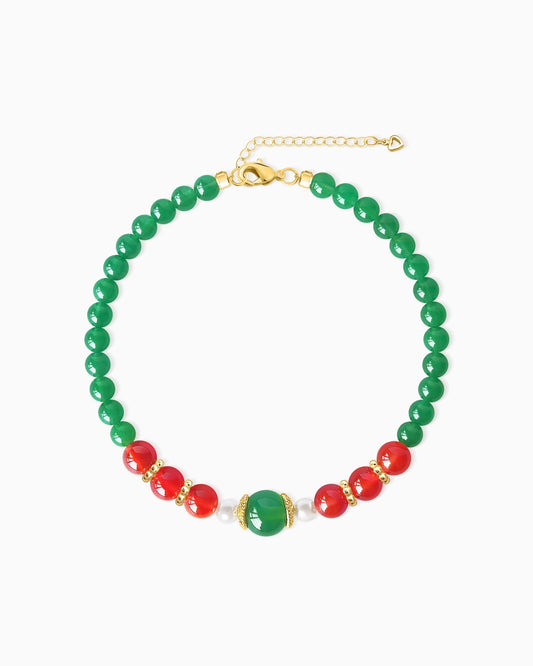 green agate and red agate graduated bracelet –  Meaningful Birthstone Jewelry