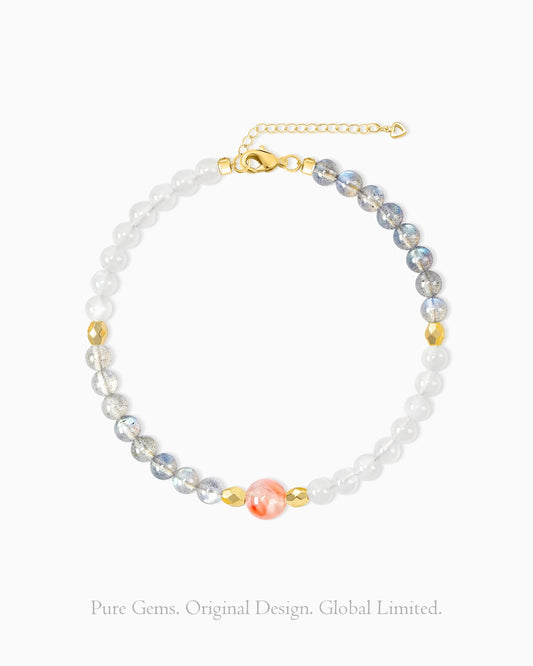 Moonstone Red Agate Gold Plated Sterling Silver Bracelet – Intuition & Serenity