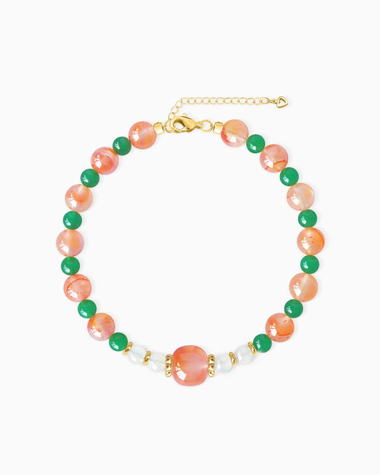 south agate and green agate beaded bracelet