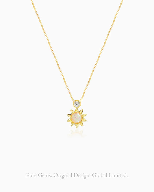 ひまわり 14K ゴールドメッキ スターリングシルバー ネックレス – 喜びとポジティブさ