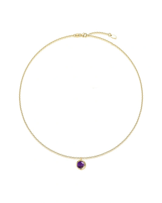 gold necklace with amethyst