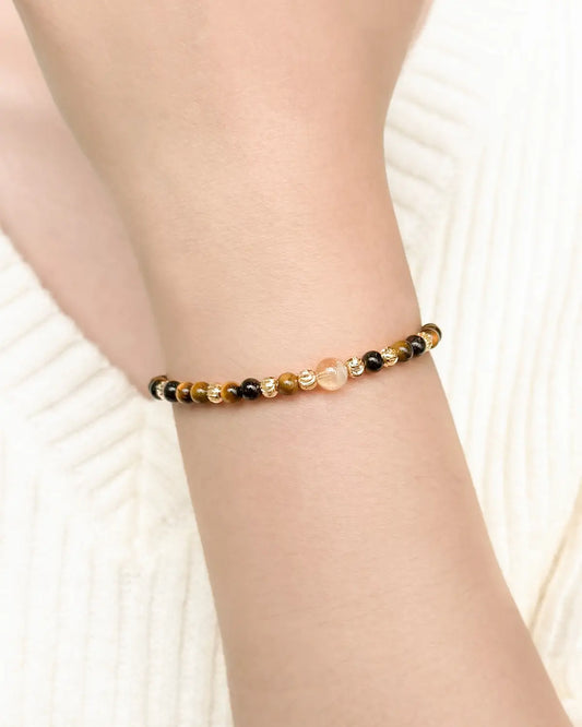 Tiger's Eye Citrine Gold Bracelet – Strength & Grounding